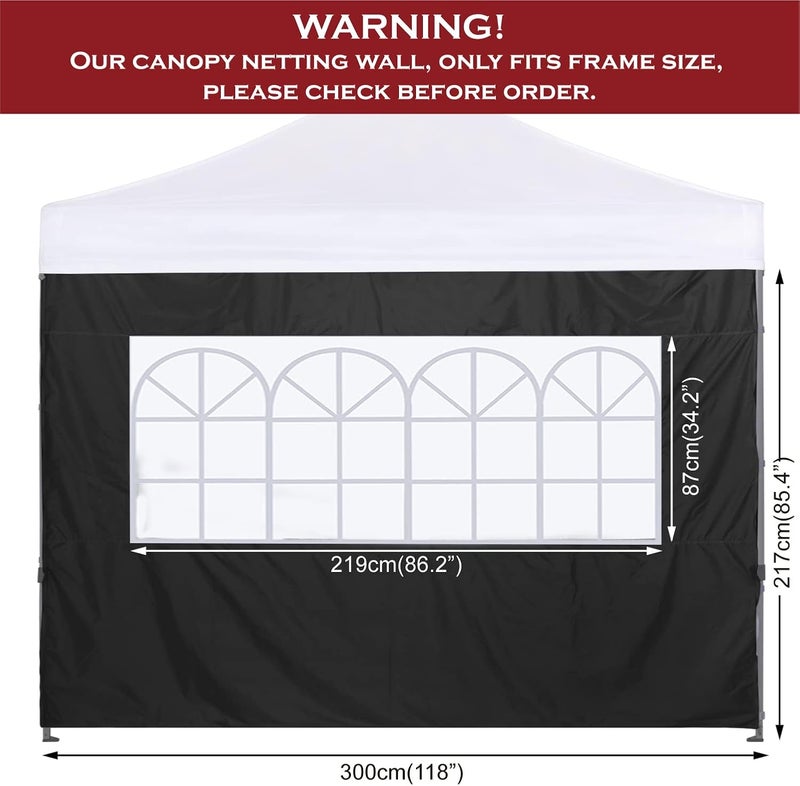 COOSHADE Instant Canopy SunWall 10x10 Canopy SideWall for Pop up Canopy Tent, 1 Pack Sidewall with Church Window Only, Black - Image 4